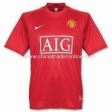Promotional Football T-shirt, Made of Polyester or Cotton, Customized Designs are Accepted