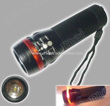 Adjustable Zoom CREE LED Flashlight warning light torchlight with dust jacket
