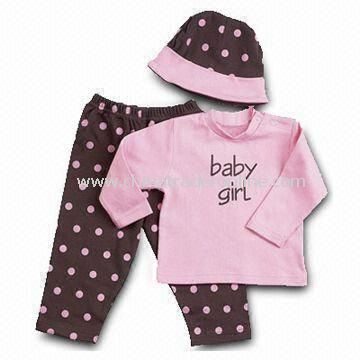Baby Clothing Set, Includes Baby T-shirt, Pants, and Hat