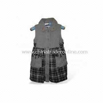 Printed Dress for Infant Girls, Available in Various Colors, Made of Cotton Poplin