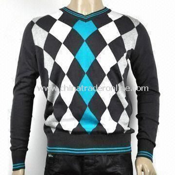 Mens Cotton Fashion Designed Sweater with Pre-washed Garment