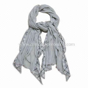 Latest Design of Scarves, Shawl, Two Patterns Well Inosculated, Plated Acrylic Beads Decorated