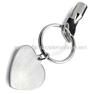 Complanate Heart Metal Keychain