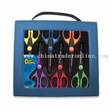 6-piece craft scissors with different cutting designs