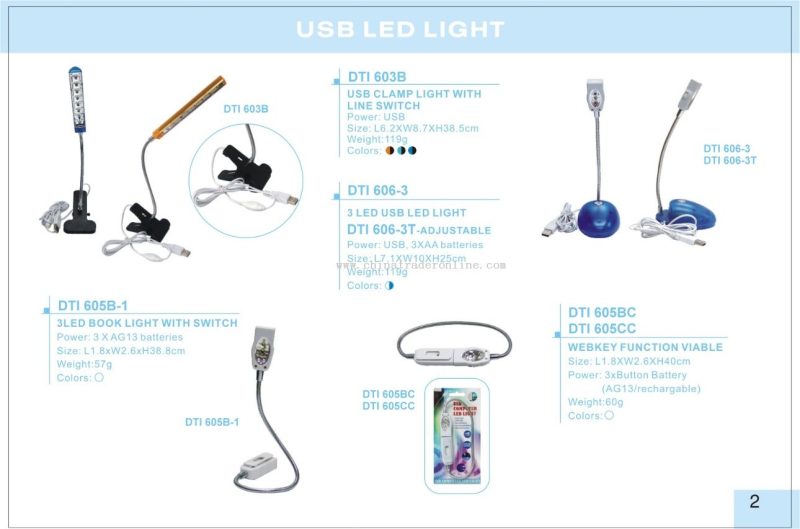 3 LED BOOK LIGHT WITH SWITCH