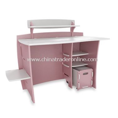 Legare Strawberry Desk with PDA Shelf and File Cart