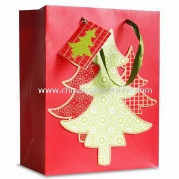 Christmas Paper Bag with Matte Lamination, Customized Designs are Welcome