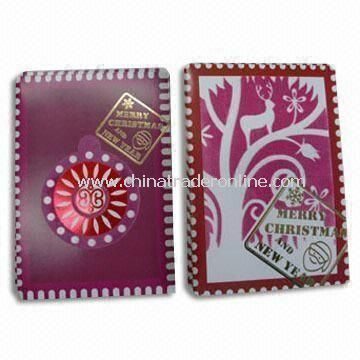 Flocking Christmas Greeting Cards, Made of 210g Ivory Paper