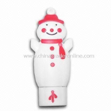 Christmas Snowman USB Flash Drive, Made of Silicone, Custom Mold Setup Charge only USD50