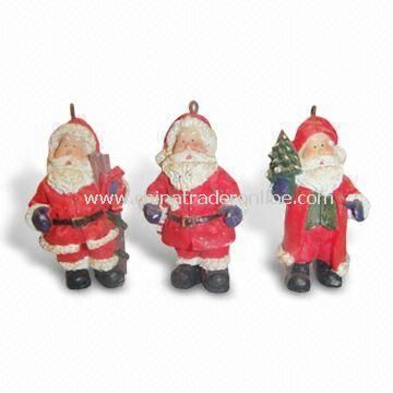 Hand-painted Christmas Santa Decoration, Made of Polyresin, OEM Orders are Accepted
