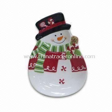 Plates, Available in Snowman Design, Suitable for Christmas Decoration