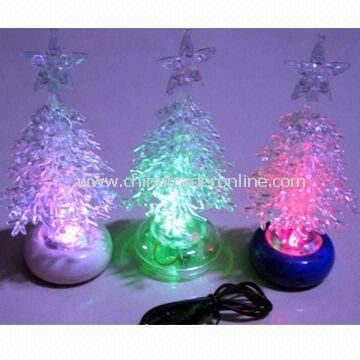 USB Flashing Christmas Tree Lights, Made of Transparent Plastic
