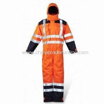Waterproof High Visibility Padded Coverall, Available with Velcro Adjustable Cuffs