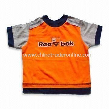 Baby T-shirt with Round Neck, Made of 100% Combed Cotton, Available in Various Colors and Sizes