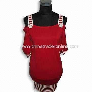 Womens Sweater, Made of 60% Cotton and 40% Rayon