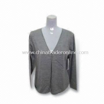100% Mercerized Wool Ladies Knitted Sweater with 16gg Gauge and 270g Weight