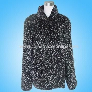 Womens Fur Coat Made of 80% Acrylic and 20% Polyester