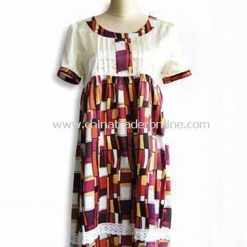 100% Polyester Hi-multi Charmouse Satin Printed, Womens Short Sleeve Skirts or Casual Dress