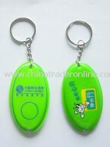 Fashion Keychains Oval Shape Keylite with Yellow LED Light